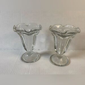 Ice Cream Sundae Dishes (2) Vintage Antique